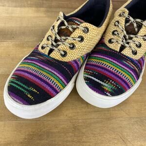 inkkas Multicolor Woven Canvas Athletic Sneakers - Black, Purple, Green, Pink